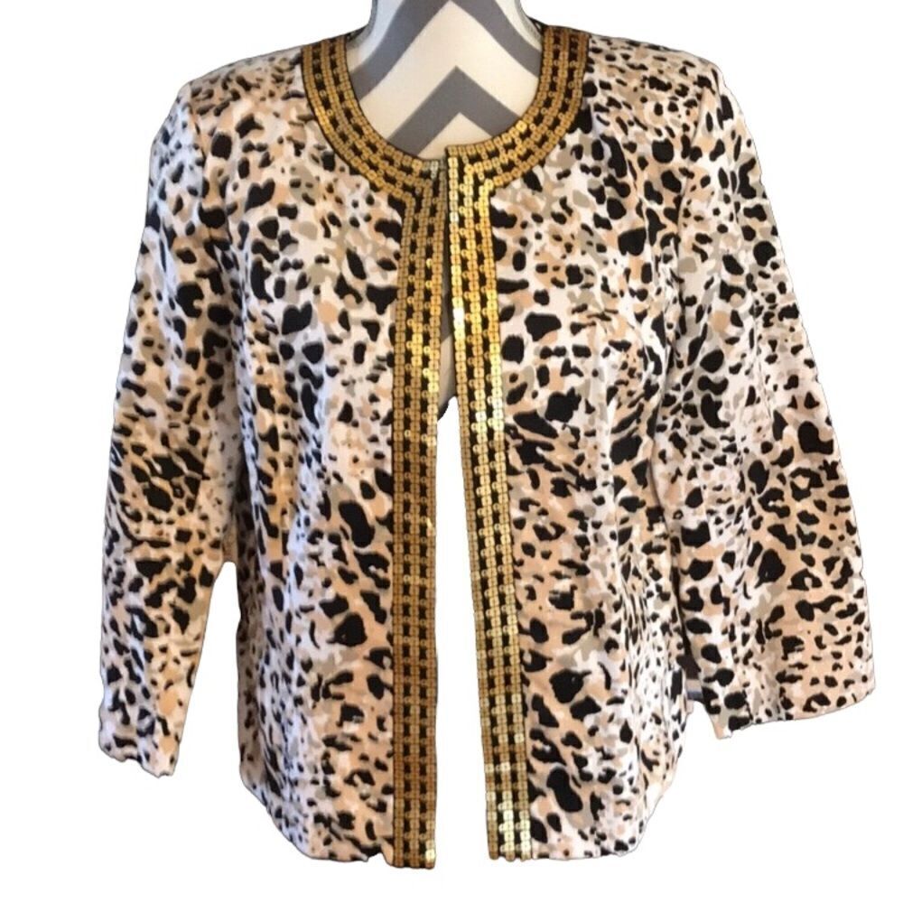 Susan Bristol Jacket With Bling Size LARGE EUC